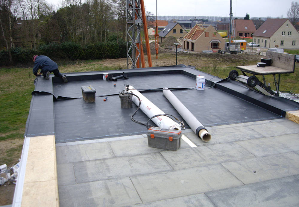 Woning VD te Maldegem: vernieuwd plat dak in EPDM op een gerenoveerde woning